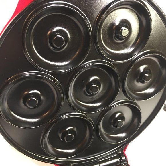 Mini Donut Maker Non Stick Red Bella Cucina Original Box Recipes NEW open box - Picture 11 of 12